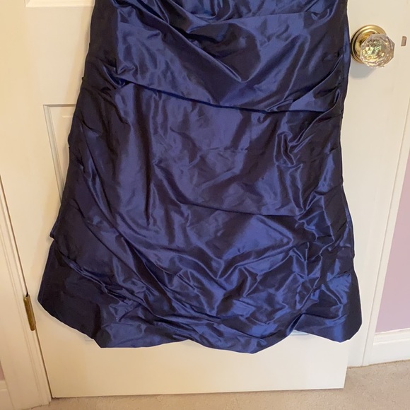 Catherine Regehr Silk Navy One Shoulder Gown - Picture 3 of 10